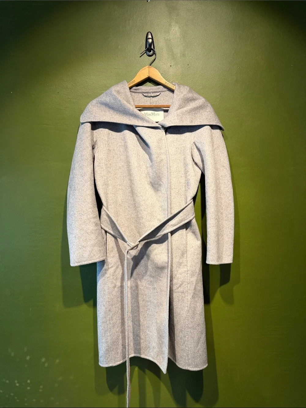 MaxMara Dove Gray Nicole Wrap Coat with Belt